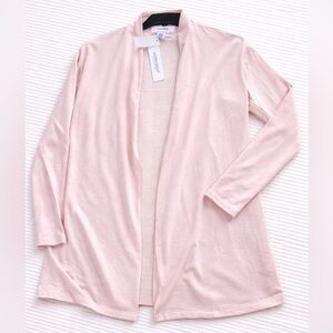 Blush Pink Waterfall Cardigan NWT M Soft Knit Open Front Spring Layer